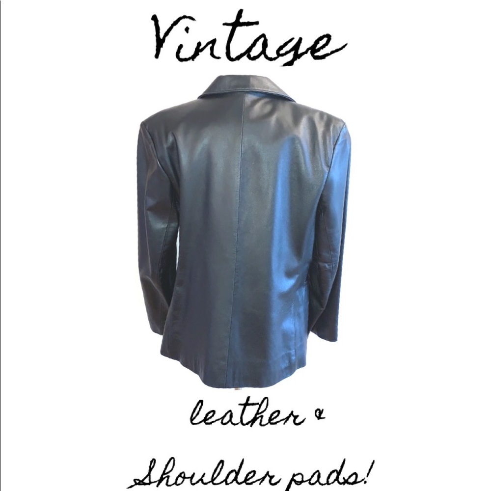 NEW ❤️Vintage❤️ 1980’s High End leather blazer with shoulder pads!